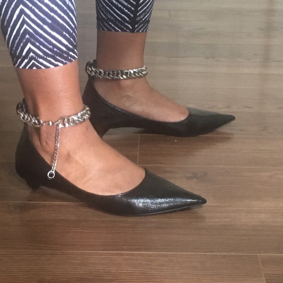 Zara Ballerina flats With A Chain Ankle Straps - Picture 7 of 8
